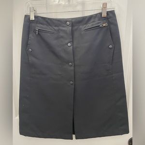 Black Prada midi Skirt w snaps zippers Small